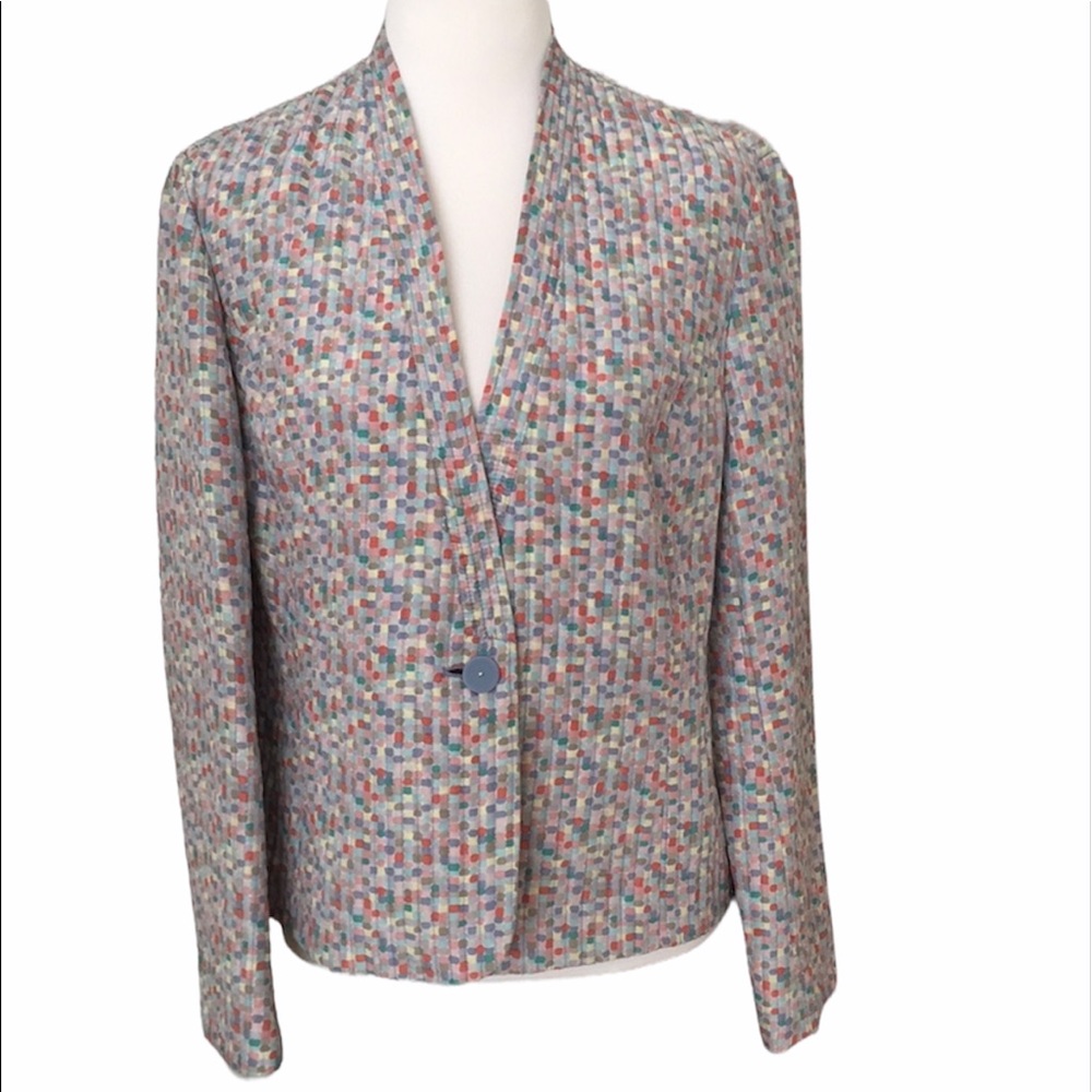 NWOT Kate Hill 100% Silk Confetti Blazer